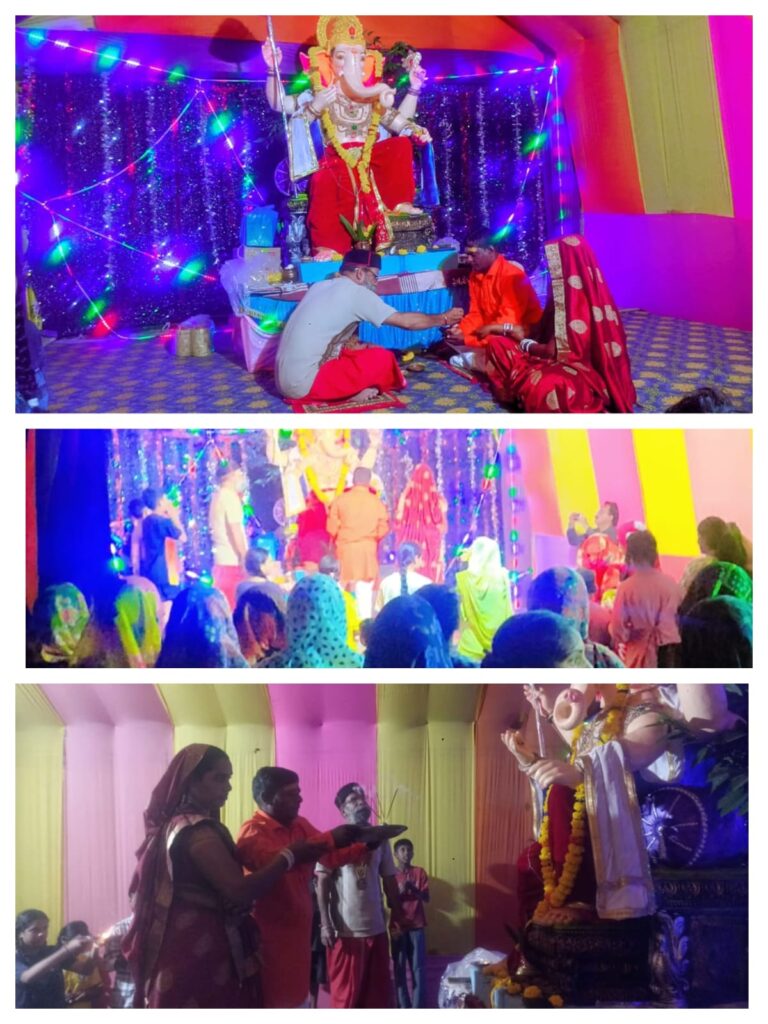 ग्राम पंचायत खजूरी में गणेश जी की महाआरती धूमधाम से संपन्न, उमड़ा आस्था का सैलाब